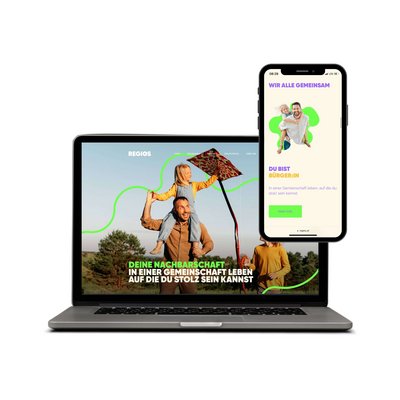 MockUp Laptop und Smartphone Screen vom Regios Webauftritt 
