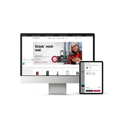 Screenansicht Emporia Website Apple iMac und iPhone