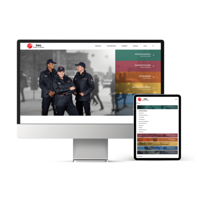 Screendesign der ÖWD Website auf Bildschirm und Tablet