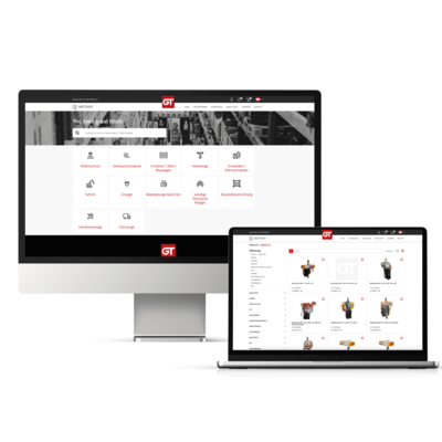 Screen Mockup Mietshop Produktauswahl