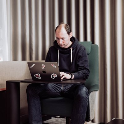 Jochen beim Arbeiten
