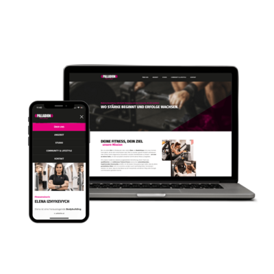 Screen MockUp Laptop und Smartphone Palladion Fitness Lounge